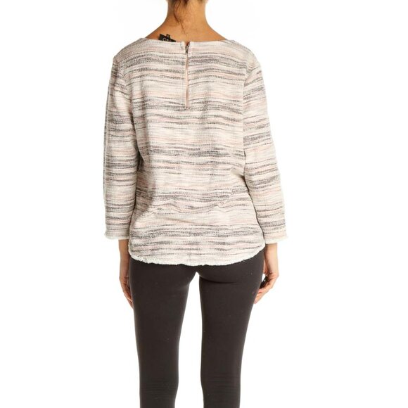 W5 Beige Striped All Day Wear Sweater - Picture 3 of 3